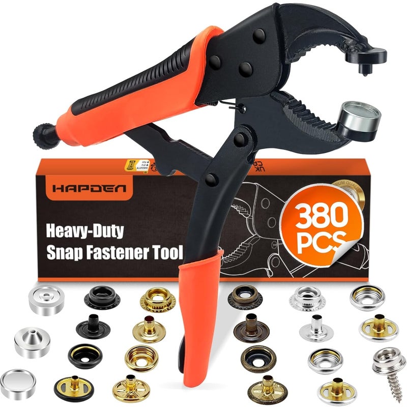 HAPDEN Heavy Duty Snap Fastener Tool, Snap Setter Tool with 100 Sets 4 Color Boat Cover Snaps, Snap Repair Kit, Repairing Boat Covers, Canvas, Fabric, Tarps - Image 1
